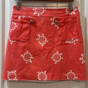 Melly M Coral Turtle Print Sporty Pencil Mini Skirt Size 6